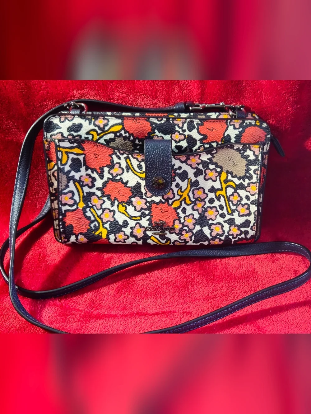 Coach Floral Multicolor Pop-Up Messenger Crossbody Bag